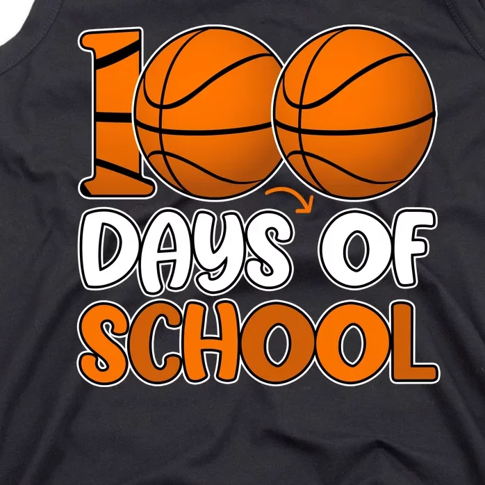 100 Days Of School Basketball Fan Cute Tank Top