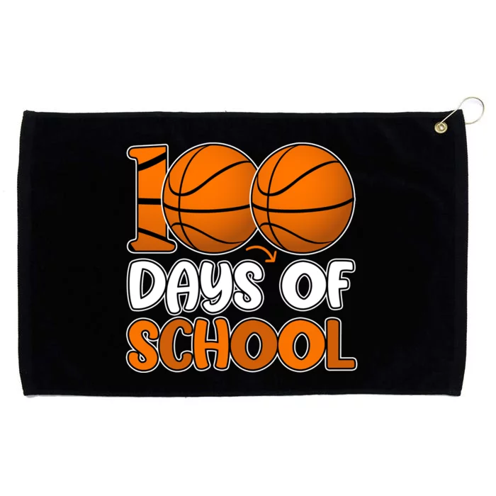 100 Days Of School Basketball Fan Cute Grommeted Golf Towel