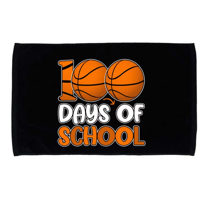 100 Days Of School Basketball Fan Cute Microfiber Hand Towel