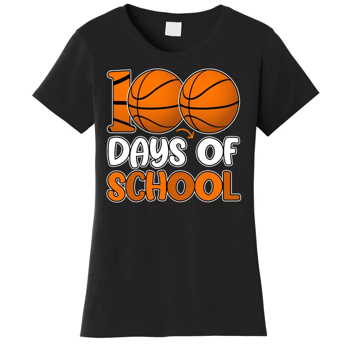 100 Days Of School Basketball Fan Cute Women's T-Shirt