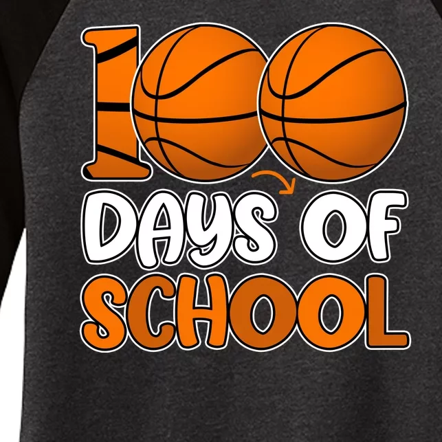 100 Days Of School Basketball Fan Cute Women's Tri-Blend 3/4-Sleeve Raglan Shirt