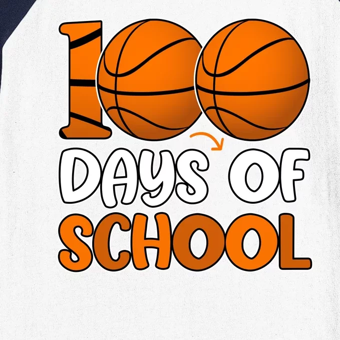 100 Days Of School Basketball Fan Cute Baseball Sleeve Shirt