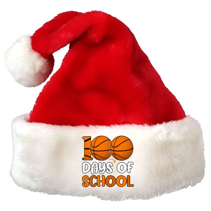 100 Days Of School Basketball Fan Cute Premium Christmas Santa Hat