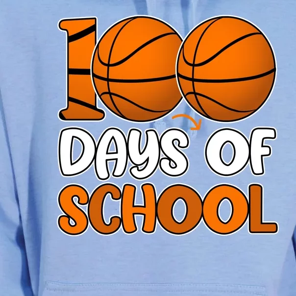 100 Days Of School Basketball Fan Cute Unisex Surf Hoodie