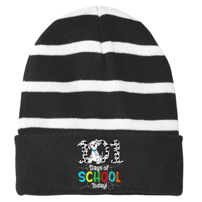 100th Day Of School 101 Days Smarter 100 Striped Beanie with Solid Band