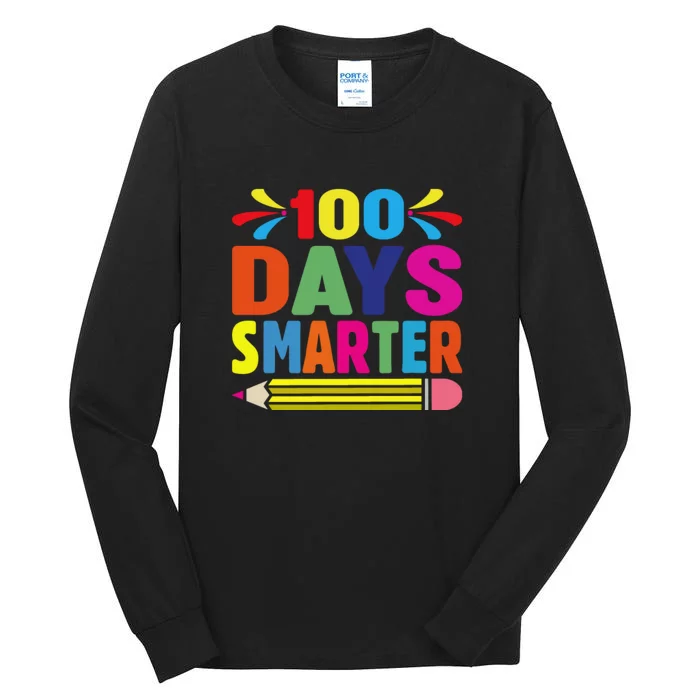 100 Days Of Smarter Student Teacher Gift Tall Long Sleeve T-Shirt