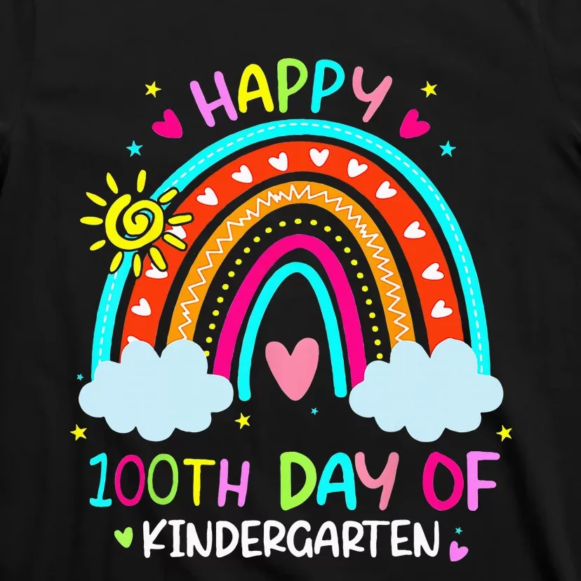 100th Day Of Kindergarten School Rainbow 100 Days Smarter T-Shirt