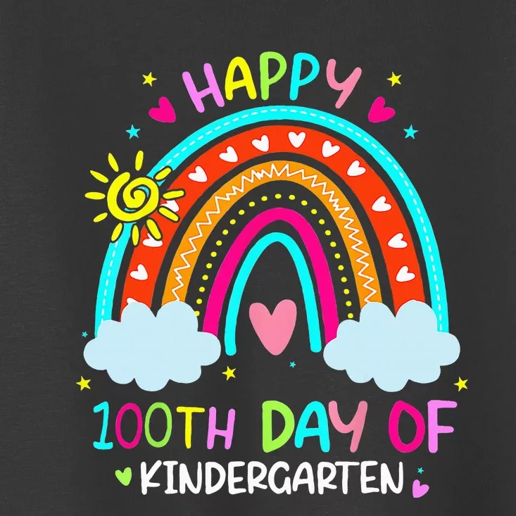 100th Day Of Kindergarten School Rainbow 100 Days Smarter Toddler T-Shirt