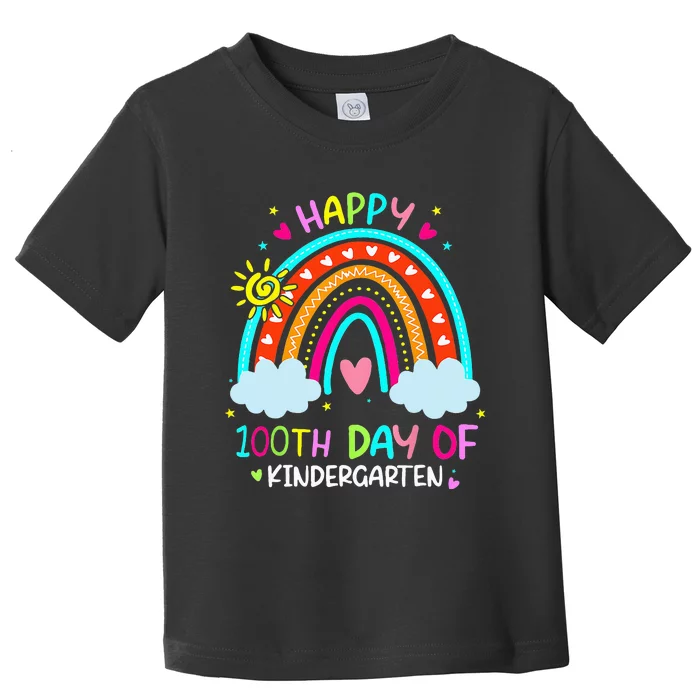 100th Day Of Kindergarten School Rainbow 100 Days Smarter Toddler T-Shirt