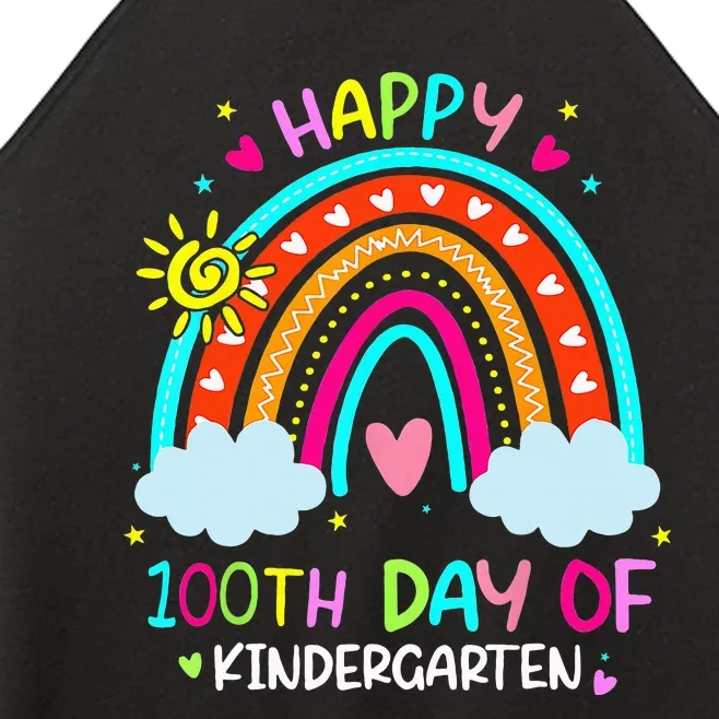 100th Day Of Kindergarten School Rainbow 100 Days Smarter Women’s Perfect Tri Rocker Tank