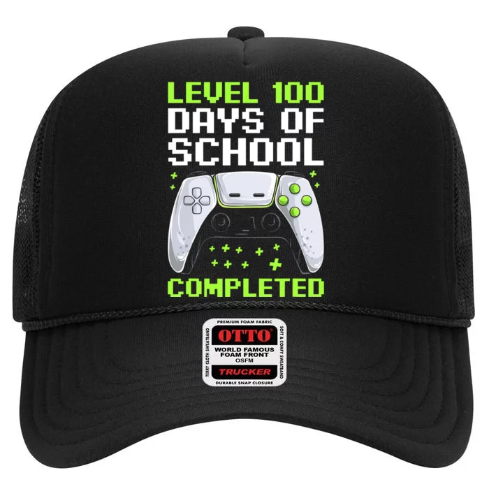 100 Days Of School Gamer High Crown Mesh Trucker Hat