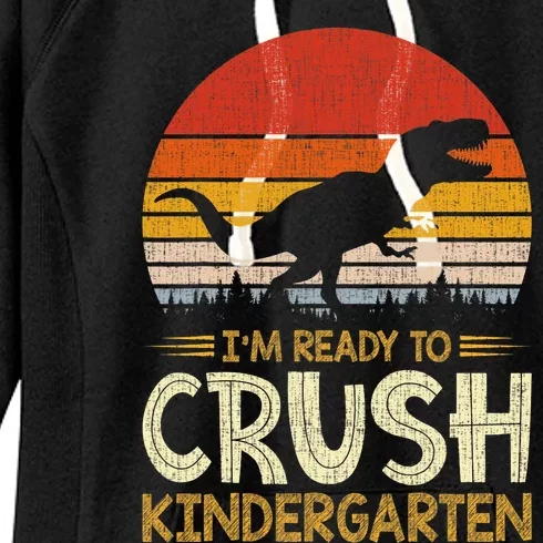 1st Day Of Kindergarten Im Ready To Crush Dinosaur Boy Women's Fleece Hoodie