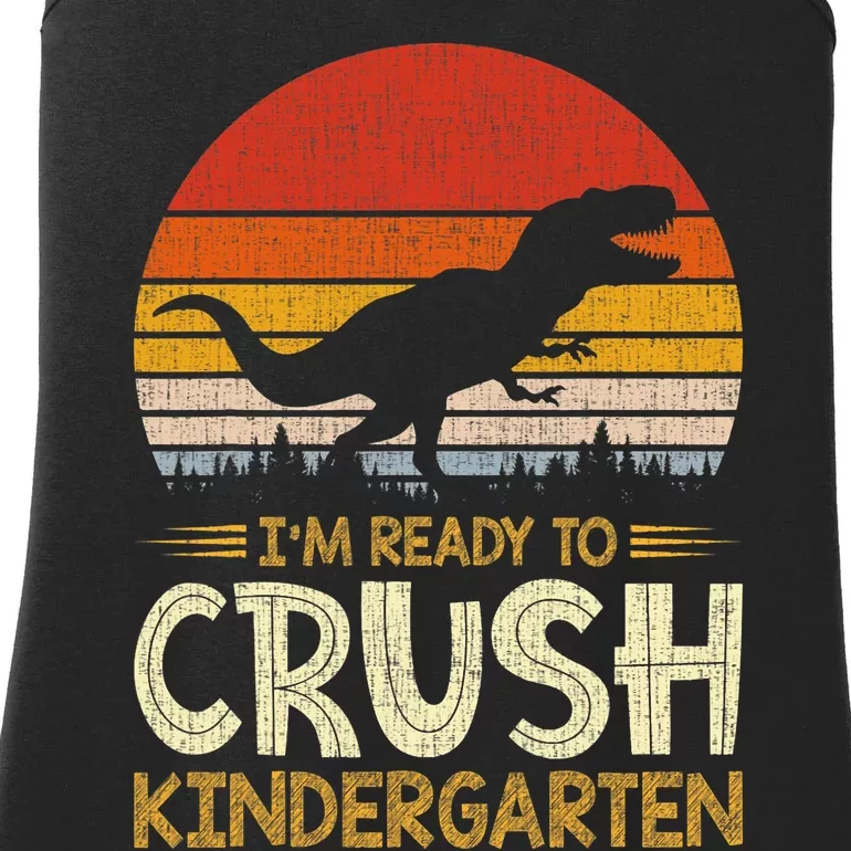 1st Day Of Kindergarten Im Ready To Crush Dinosaur Boy Ladies Essential Tank