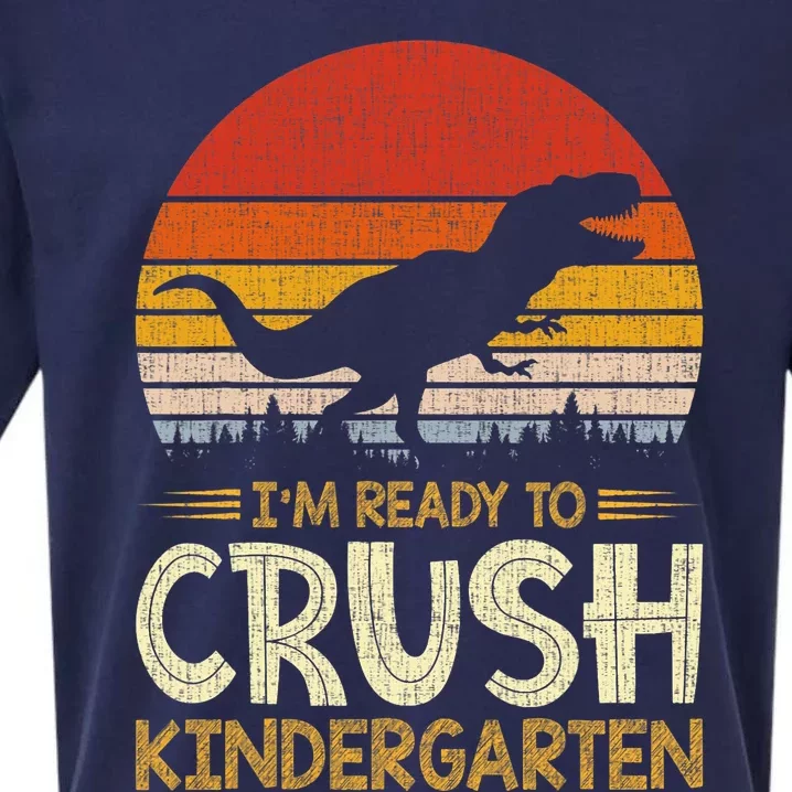 1st Day Of Kindergarten Im Ready To Crush Dinosaur Boy Sueded Cloud Jersey T-Shirt