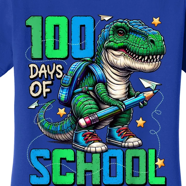 100 Days Of School Trex 100 Days Smarter 100th Day Of School Women's T-Shirt