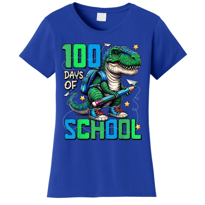 100 Days Of School Trex 100 Days Smarter 100th Day Of School Women's T-Shirt