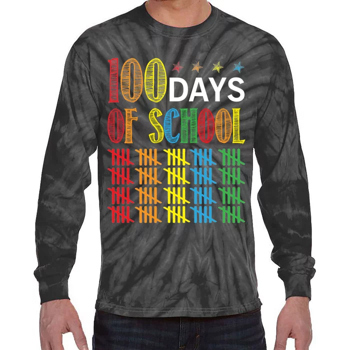 100 Day Of School Tie-Dye Long Sleeve Shirt