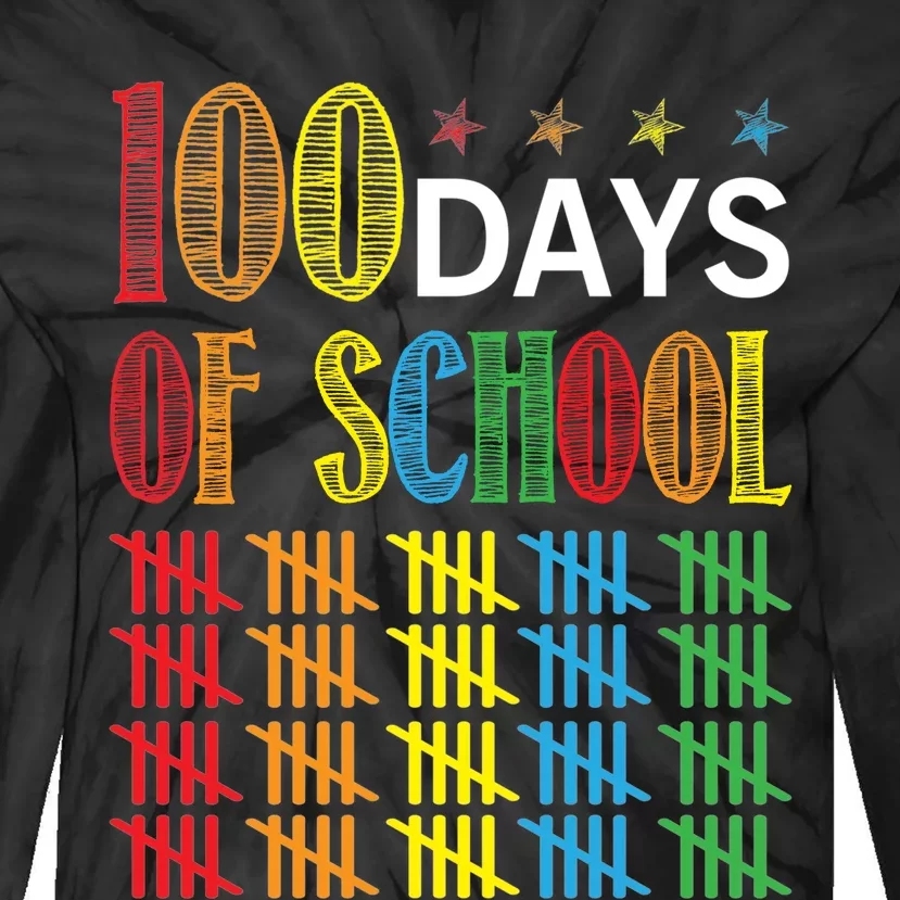 100 Day Of School Tie-Dye Long Sleeve Shirt