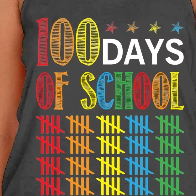 100 Day Of School Women's Knotted Racerback Tank