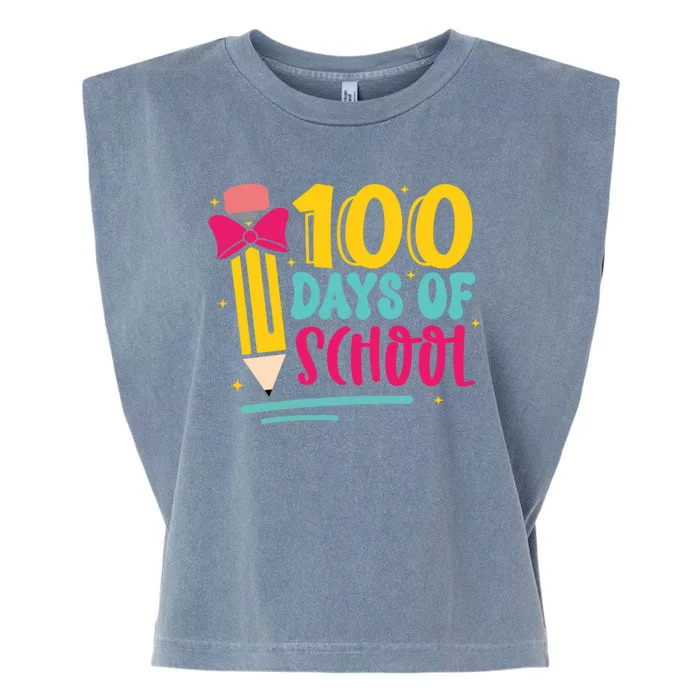 100 Days Of School Cute Education Garment-Dyed Women's Muscle Tee