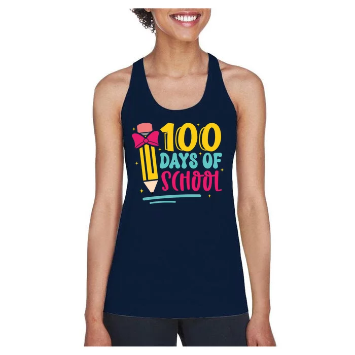 100 Days Of School Cute Education Women's Racerback Tank