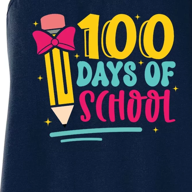 100 Days Of School Cute Education Women's Racerback Tank