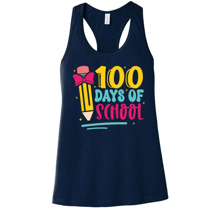 100 Days Of School Cute Education Women's Racerback Tank