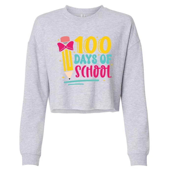 100 Days Of School Cute Education Cropped Pullover Crew