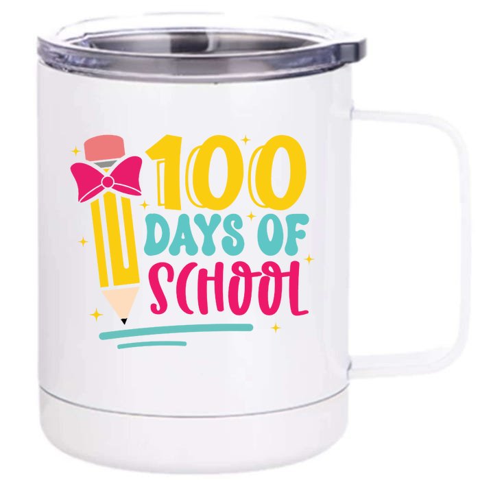 100 Days Of School Cute Education Front & Back 12oz Stainless Steel Tumbler Cup