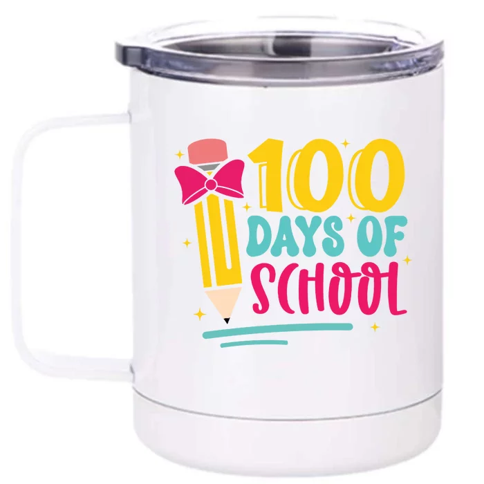 100 Days Of School Cute Education Front & Back 12oz Stainless Steel Tumbler Cup