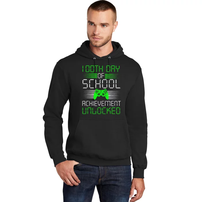 100 Days Of School Achievement Unlocked Video Game 100th Day Hoodie