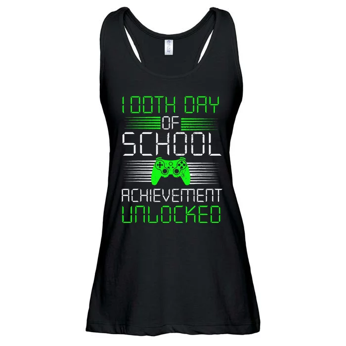 100 Days Of School Achievement Unlocked Video Game 100th Day Ladies Essential Flowy Tank