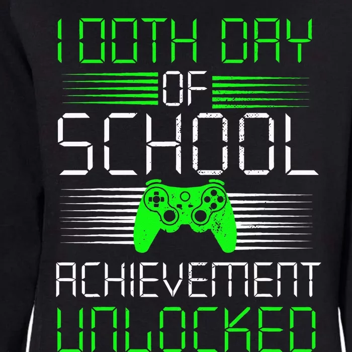 100 Days Of School Achievement Unlocked Video Game 100th Day Womens California Wash Sweatshirt