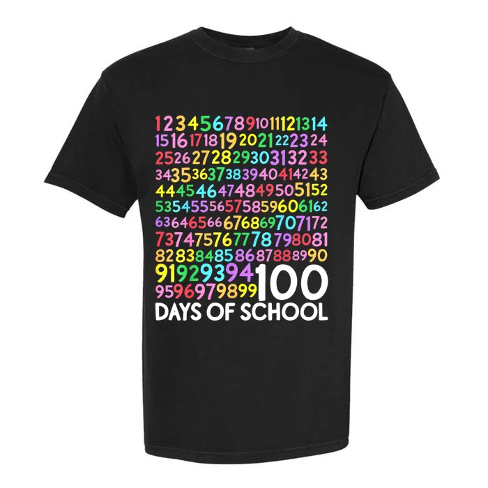 100th Day Of School Teacher 100 Days Math Numbers Garment-Dyed Heavyweight T-Shirt