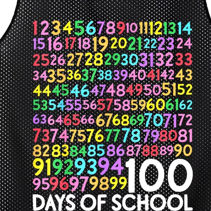 100th Day Of School Teacher 100 Days Math Numbers Mesh Reversible Basketball Jersey Tank