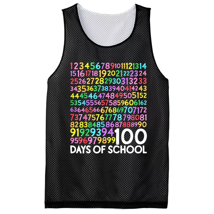 100th Day Of School Teacher 100 Days Math Numbers Mesh Reversible Basketball Jersey Tank