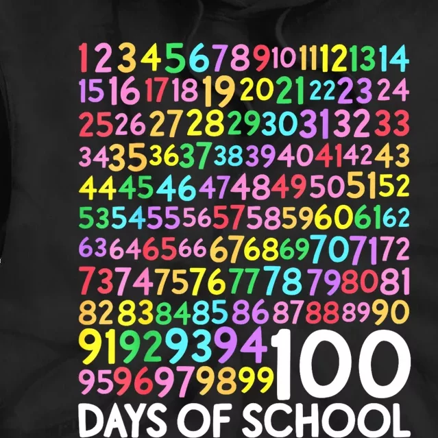 100th Day Of School Teacher 100 Days Math Numbers Tie Dye Hoodie