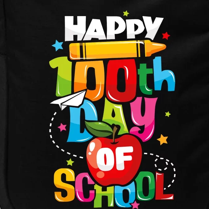 100th Day Of School Teachers Happy 100 Days Impact Tech Backpack