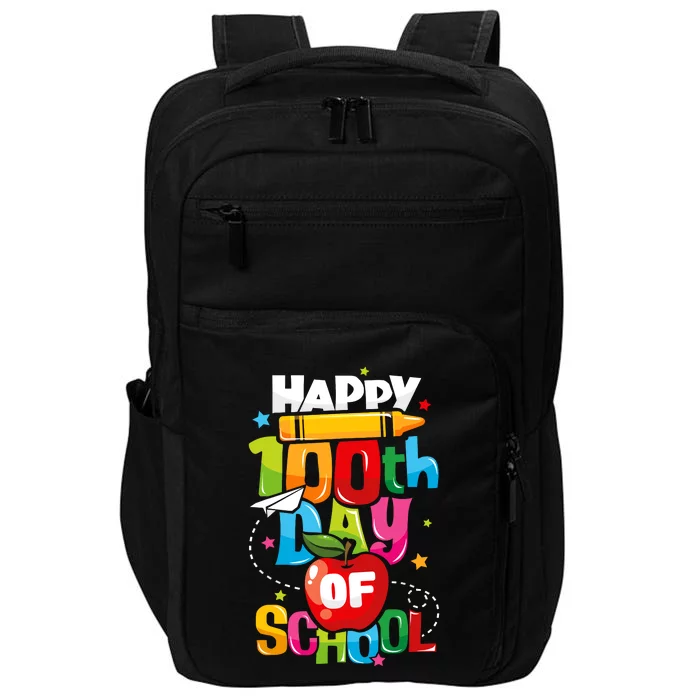 100th Day Of School Teachers Happy 100 Days Impact Tech Backpack