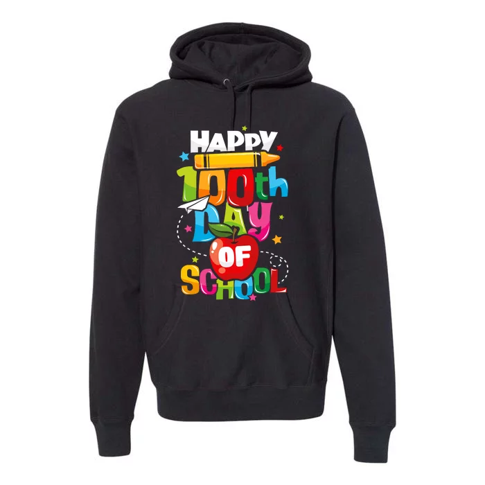 100th Day Of School Teachers Happy 100 Days Premium Hoodie