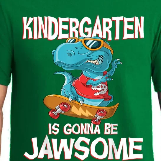 1st Day Of Kindergarten Is Gonna Be Jawsome Dinosaur Boy Pajama Set