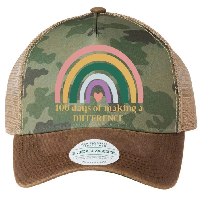 100 Days Of Making A Difference School Rainbow Legacy Tie Dye Trucker Hat