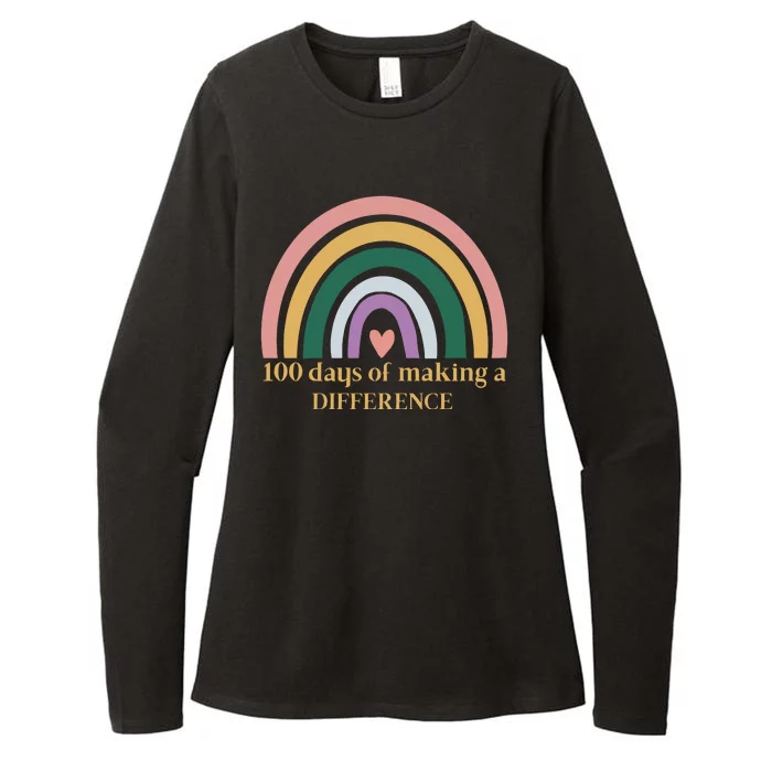 100 Days Of Making A Difference School Rainbow Womens CVC Long Sleeve Shirt