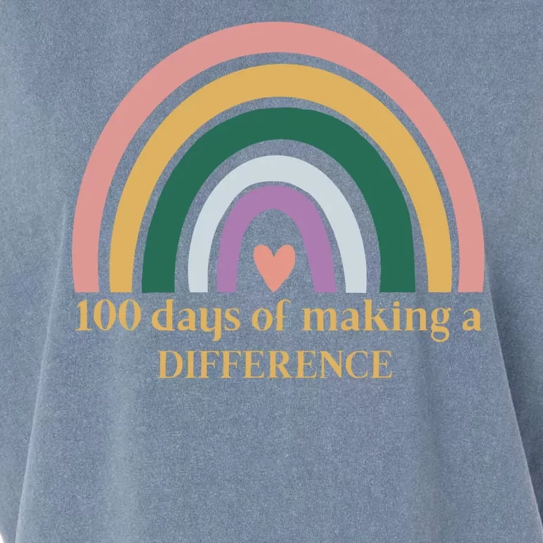 100 Days Of Making A Difference School Rainbow Garment-Dyed Women's Muscle Tee