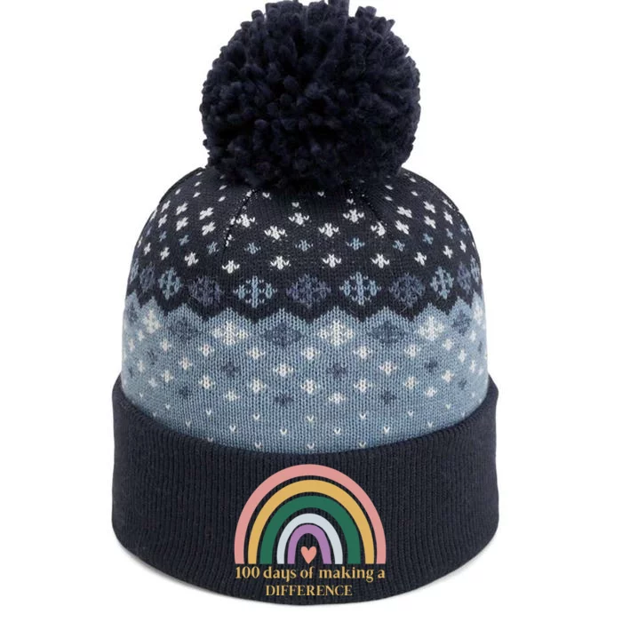 100 Days Of Making A Difference School Rainbow The Baniff Cuffed Pom Beanie