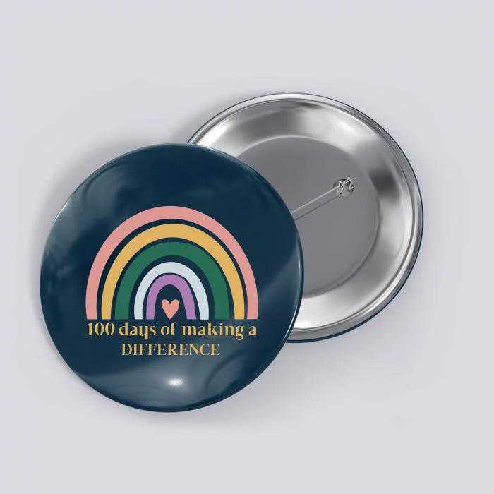 100 Days Of Making A Difference School Rainbow Button