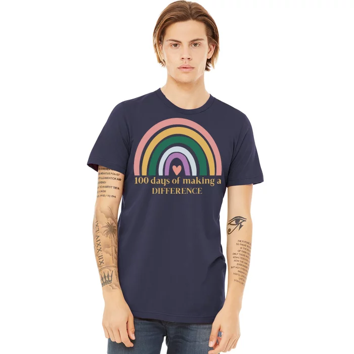 100 Days Of Making A Difference School Rainbow Premium T-Shirt