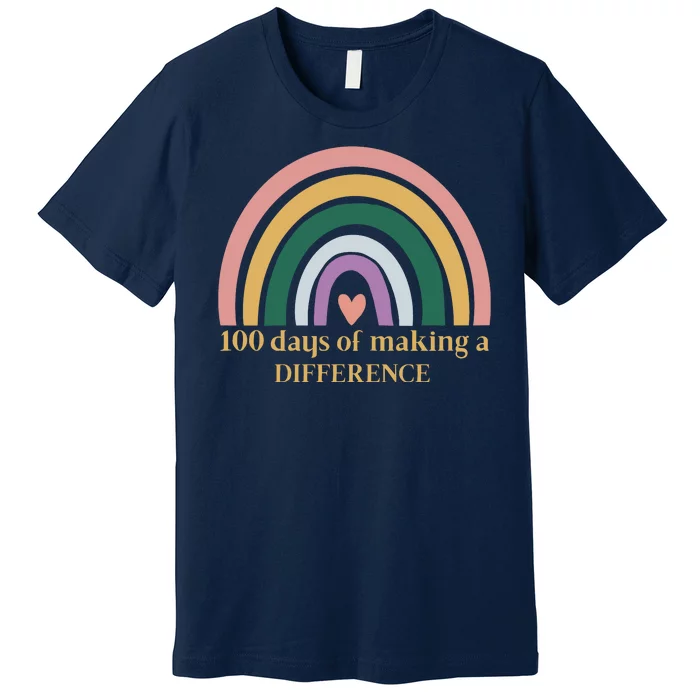 100 Days Of Making A Difference School Rainbow Premium T-Shirt