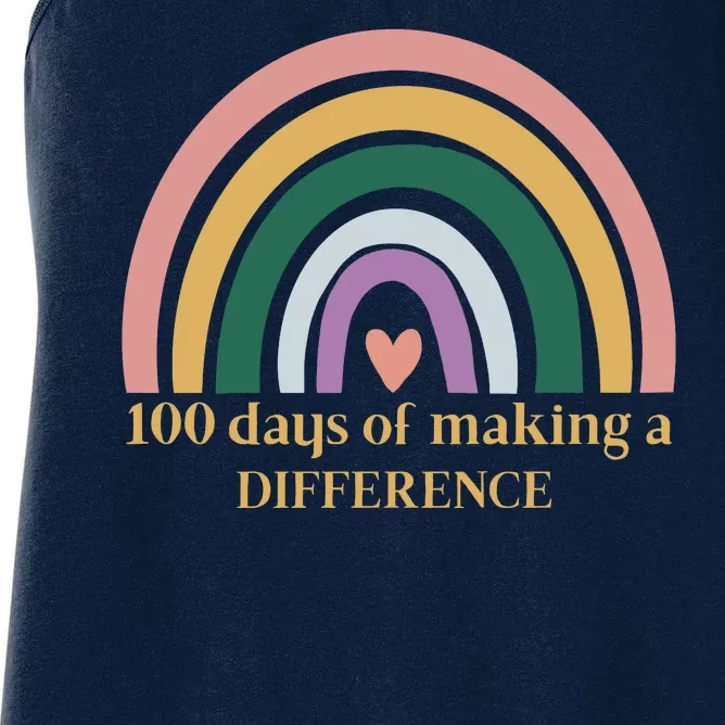 100 Days Of Making A Difference School Rainbow Women's Racerback Tank