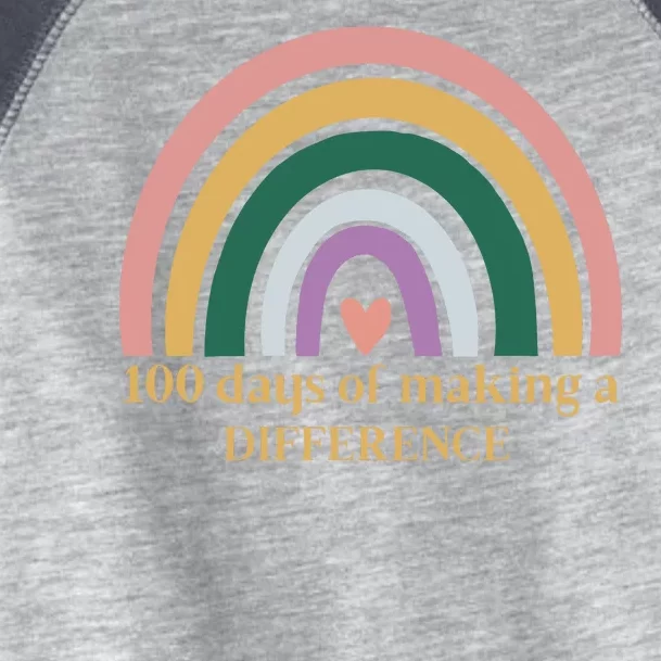 100 Days Of Making A Difference School Rainbow Toddler Fine Jersey T-Shirt